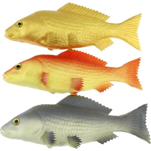 Gresorth 3 Pack Artificial Red Black Gold Carp Collection Fake Fish Home Party Decoration - 9 inch