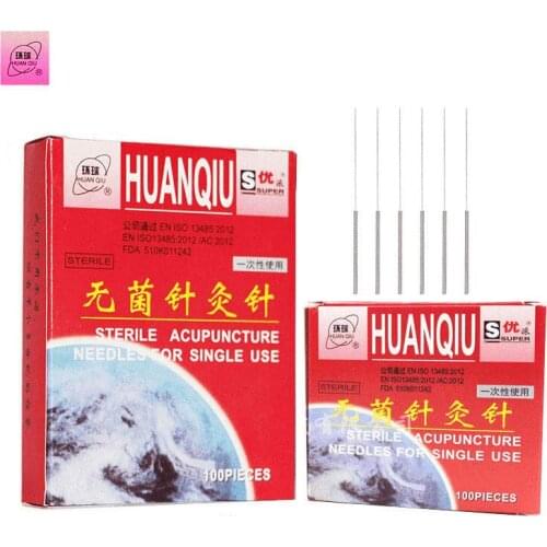 5 boxes HuanQiu Disposable Sterile Acupuncture Needle acupuntura ZhenJiu Needle For Single Use 100pcs Per Pack