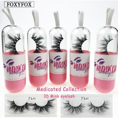 Custom Pill Bottle Lash 3D Mink False Eyelashes fluffy Messy Lashes Thick Natural Lashes Wispies Fluffy Lashes Makeup Extension