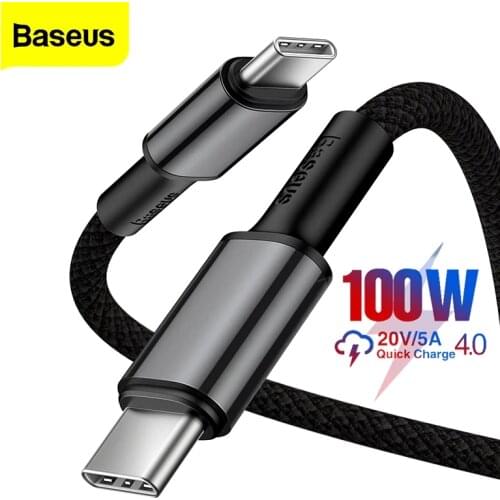 Baseus 5A 100W PD Type-C to Type-C Data Cable Fast Charging for Laptop for Tablet for Mobile Phone for Nintendo Switch Wire Cord