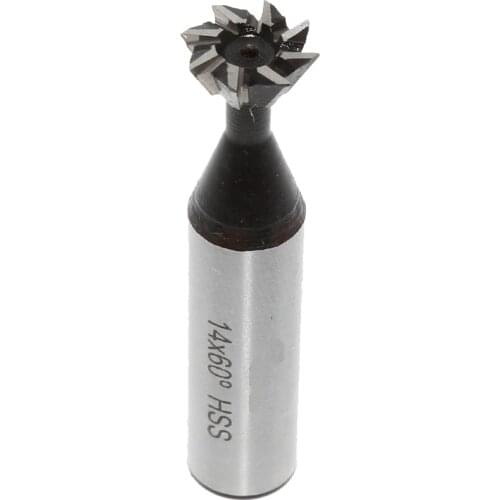 1PC HSS 14x60degree Straight Shank Dovetail Cutter End Mill 10 Flutes Milling Cutter