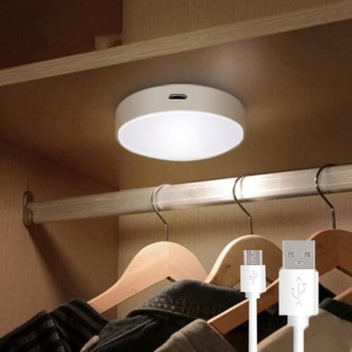 PIR Motion Sensor LED Night Light USB Rechargeable Under Cabinet Lights Auto On/Off for Bedroom Stairs Wardrobe Closet Wall Lamp