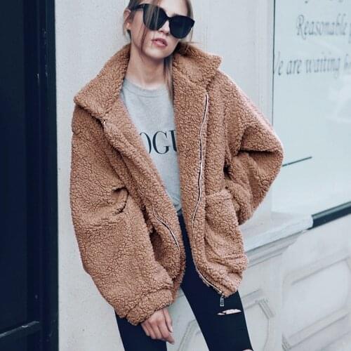 Faux sheepskin coat women winter warm 2018 new arrivals outerwear coats woman winter 2018 fahion sheepskin womens coats KK2644