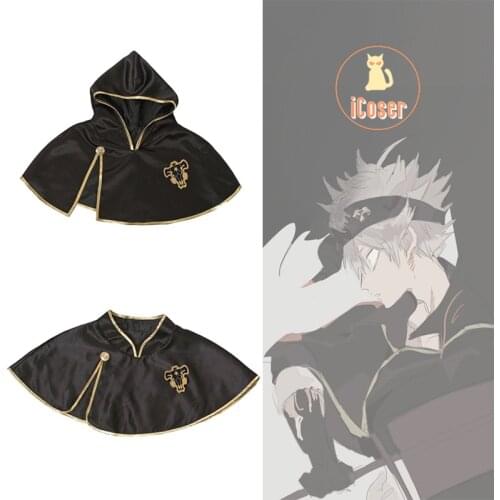 Anime Black Clover Black Bull Cape Asta Cosplay Black Cloak Five Leaf Clover Cosplay Costume Noelle Finral Cloak
