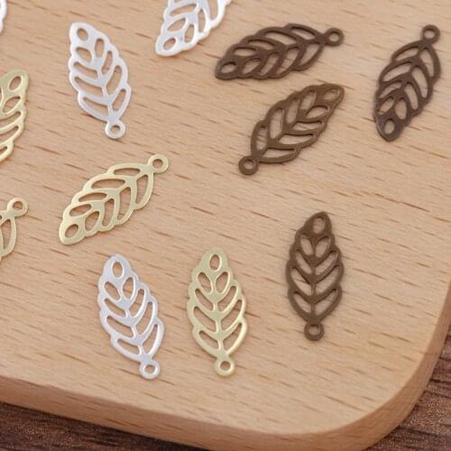 500 PCS 6*13mm Metal Brass Leaf Charms Pendant DIY Handmade Accessories For Jewelry Making