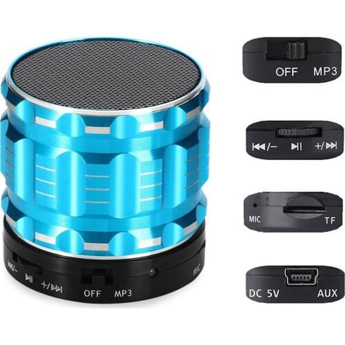 Portable wireless stereo subwoofer steel speaker metal mini bluetooth speaker with microphone FM radio TF card slot AUX gift