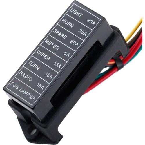 New8 Way DC32V Circuit Blade FuseBox FuseBlock FuseHolder ATC ATO 2-Input 8-Ouput Wire for Bus Ship Trailer Car Coat