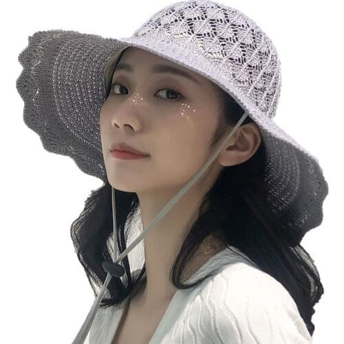 Bow Sun Hat Wide Brim Floppy Summer Hats For Women Beach Panama Straw Dome Bucket Hat Femme Shade Hat
