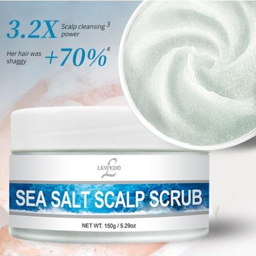 LEWEDO 150g Sea Salt Scalp Scrub For Nourishing Dry Hair Anti-Dandruff Oil Control & Cleansing Hair Roots Scalp Scrub