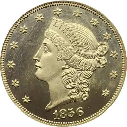 United States America Liberty Head Double Eagle US 1856 1856 O 1856 S Twenty Dollars No Motto Gold Coins Brass Metal Copy Coins