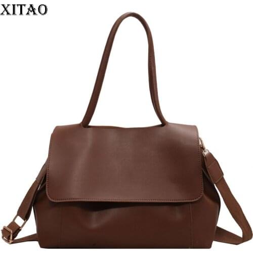 XITAO Sense of Luxury Tote Bags Solid Color Casual Style 2021 Autumn Fashionable Soft Noodles with Large Capacity GWJ0492