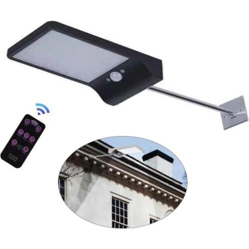 48 LED 450LM Solar Lamp Human Body Induction Wall Light 3 Modes Dimmable Outdoor Garden Yard Path Lamp With Remote Control