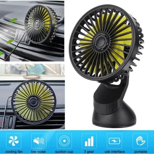 360 Degree Suction Cup 3 Speed Cooling Fan USB Cooler for 12V Car Lorry Caravan 3 Gear 4W Car Windshield USB Cooling Fan