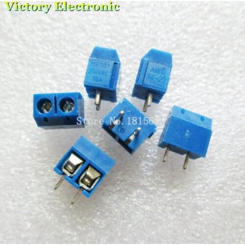 20PCS/LOT KF301-2P KF301-5.0-2P KF301 Screw 2Pin 5.0mm Straight Pin PCB Screw Block