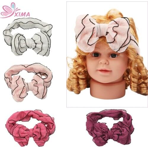 XIMA 1Piece Fashion Big Bowknot Headband Girl Headbands Kid Soft Turban Head Wrap Bow Hair Band Children Hair Accessories