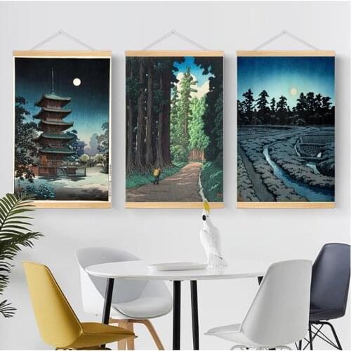 Japanese Landscape Canvas Print Poster Sushi Place Wine House Home Decoration Scroll Paintings Ukiyo-E Wall Decor