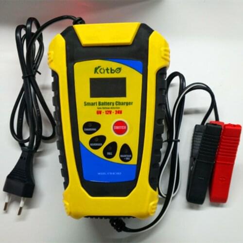 1pc 6V12V24V6A Motorcycle Car Truck Battery Charger Charger Intelligent Digital Display Universal Lead Acid Storage Charger