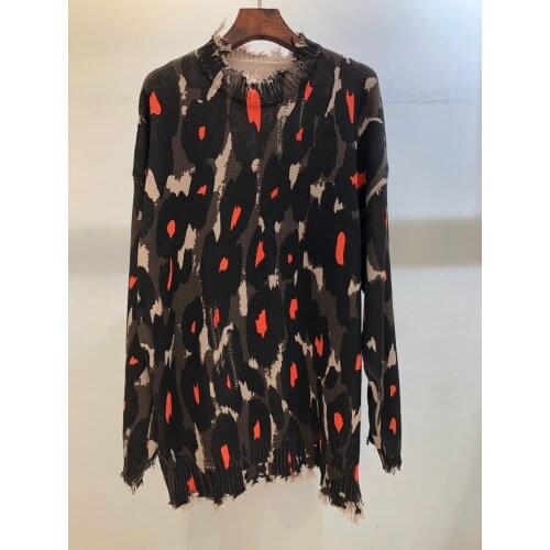 Ladies 2021 Fashion New Long Sleeve Sexy Casual Hook-up Printed Sweater 1014