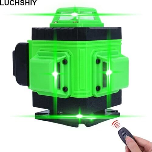 12 16 Lines Laser Level Powerful 3D 4D Self-Leveling Horizontal&Vertical Cross Green Laser Level 360 Degrees Rotary Adjustment