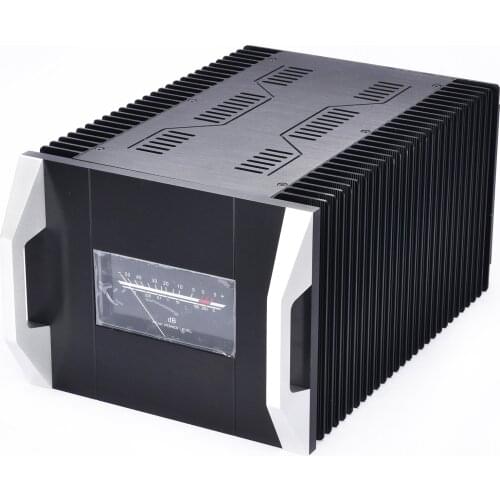 WEILIANG New 1pair Balck Full Aluminum Class A Amplifier Chassis VU Meter Amp Case Heatsink