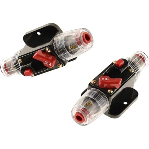 2x 20 Amp Amplifier Circuit Breaker Fuse Holder For Stereo/Audio/Car/RV