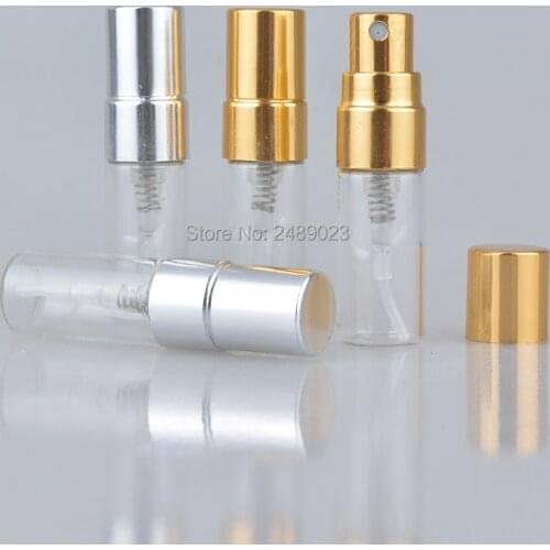 3ml Refillable Portable Mini Glass Perfume Bottle &Traveler Aluminum Spray Atomizer Empty Perfumer Bottles 20pcs/lot