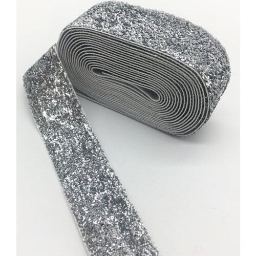3 yds 1" Glitter Velvet Ribbon Wedding Party Decoration Handmade Ribbon Gift Wrapping Hair Bowknot DIY Christmas Ribbon #Silvery