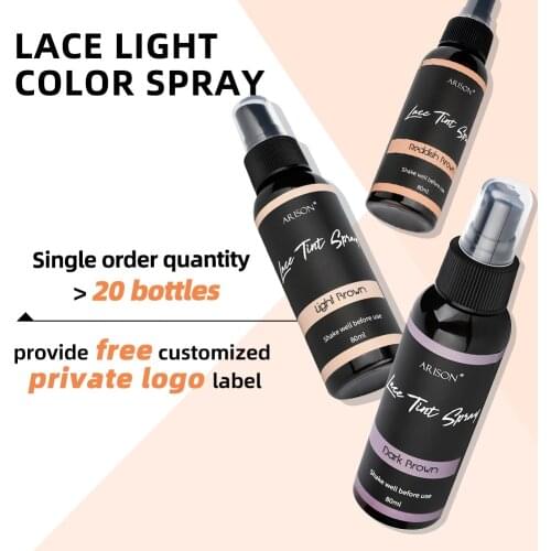 80ml Lace Tint Spray Lace Wig Adhesive Bond Quality Toupee Lace Private Light Wig Spray Custom Label Glue Color High Quality