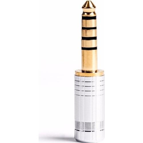 Areyourshop 2pcs 4.4mm Stereo 5 Pole Audio Earphone DIY Male Plug High Quality Silver Hot Sale Connector Plug Jack New Arrival