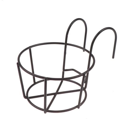 White/Black Garden Supplies Hanging Plant Iron Racks Balcony Round Flower Pot Rack