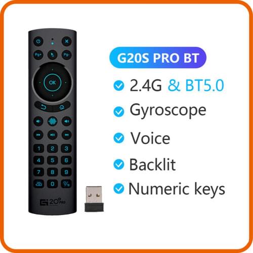 G20BTS Plus Bluetooth Wireless Smart Voice Air Mouse for ATV Android 2.4G Gyroscope IR Learning Backlit Remote Control G20S PRO