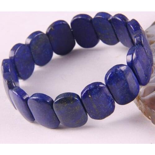 Lapis Stone GEM Beads Stretch Bracelet Bangle 8 Inch Jewelry G425