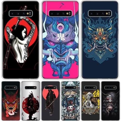 Japanese samurai oni mask Phone Case for Samsung Galaxy S10 S20 Ultra Note 10 9 8 S9 S8 S7 J4 J6 J8 Plus Lite + Popular Cover Ca