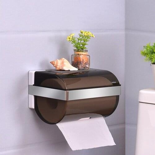 Suction Cup Tissue Box Dispenser Bathroom Kitchen Toilet Paper Towels Holder Wall Mounted Tray Roll Shelf Organizer Storage Box