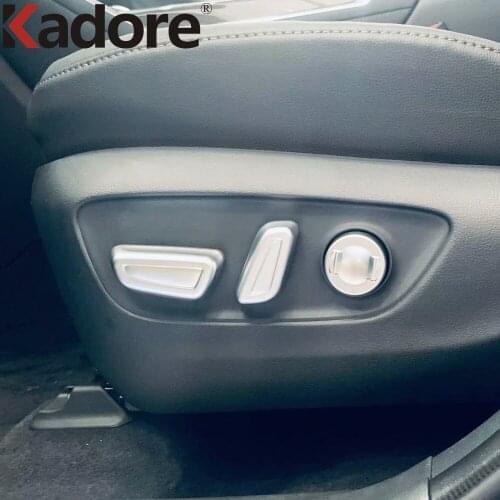 For Toyota Highlander Hybrid 2021 2022 ABS Red Seat Adjustment Switch Button Cover Trim Stickers Car Interior Accessories 6pcs