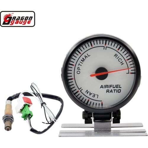 Dragon Gauge 60MM White panel Racing modification Auto Car Narrow Band Air Fuel Ratio Gauge EXI temp Meter Free Shipping