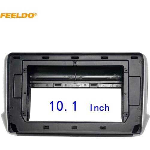 FEELDO Car Audio 2DIN Fascia Frame Adapter For Peugeot 2008 10.1" Big Screen Radio Dash Fitting Panel Frame Kit #HQ6532