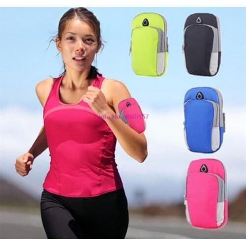 By dhl 200pcs hot Sports Bag Jogging Gym Armband Arm Band Holder Bags For Mobile Phones Less 6 Inch Keys Pack with Headset Hole