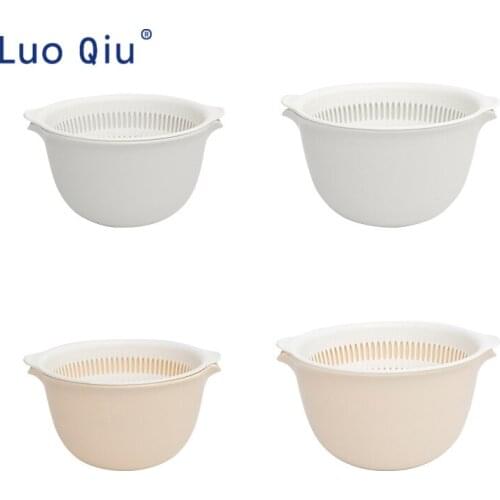 Kitchen double wash vegetable basin drain basket home creative fruit panning dish wash fruit basket