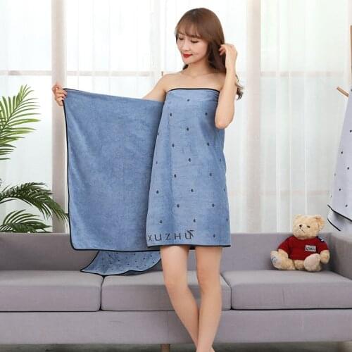 Cute Womens Microfiber Bath Towels Set 1pc Bath Towel and 1pc 30*70cm Towel Home Textile Bathrobe Bathroom Accessories Supplies