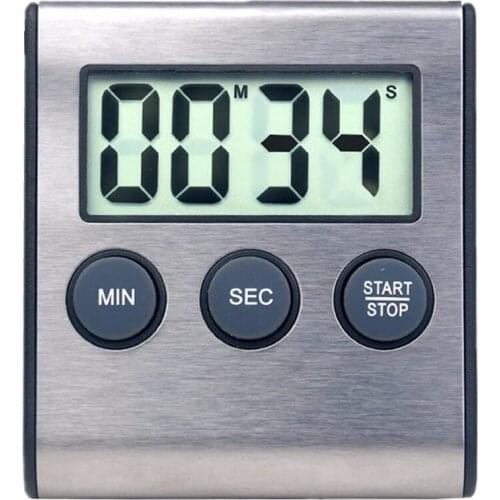 Multifunctional LCD Digital Screen Kitchen Countdown Timer Stopwatch Cooking Alarm Reminder Magnet Clock with Stand
