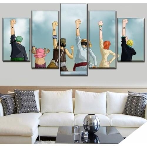 Canvas Painting Modular 5 Pieces One Piece Home Decor Pictures Animation Modern Printed Poster For Living Room Wall Arts Frame
