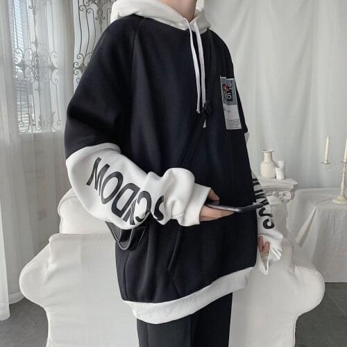 Streetwear Harajuku Men Turtleneck Hoodies 2020 Mens Color Bock Streetwear Sweatshirts Male Korean Fashion Hip Hop Loose Hoodies
