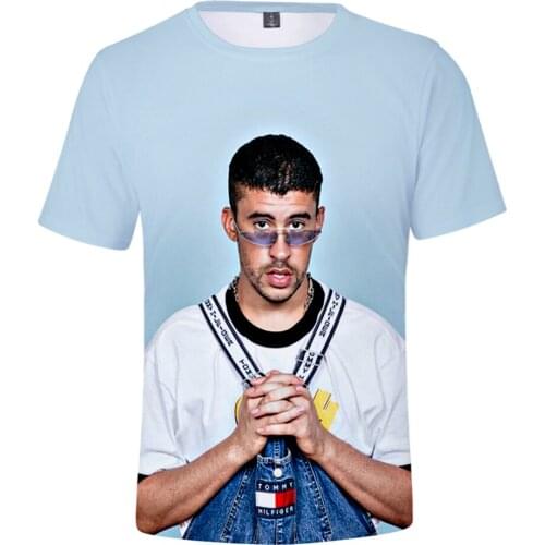 2021 Hot Rapper Bad Bunny 3D Printing T-Shirt Men / Women Unisex Short Sleeve O-neck Streetwear Oversized Casual Tee 300