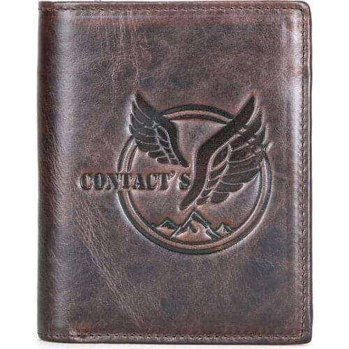 New Vertical Three-fold Genuine Leather Mens Wallet Multi-functional Mens Wallet High Quality Practical Cow Leather Wallet