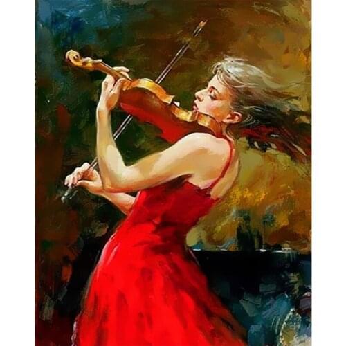 DIY Pictures By Numbers Ballet Girl Kits Drawing Canvas HandPainted Oil Painting By Number Dancer Figure Home Decor