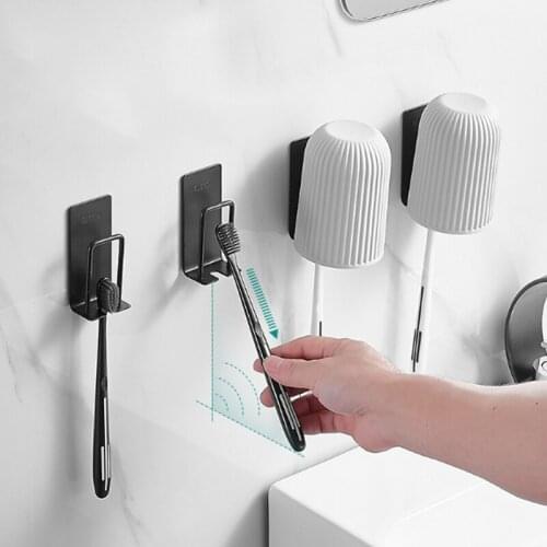 Bathroom Toothbrush Holder Cup Holder Bathroom Toothbrush Holder Wall-mounted Storage Rack Punch-free Toothbrush Storage Rack