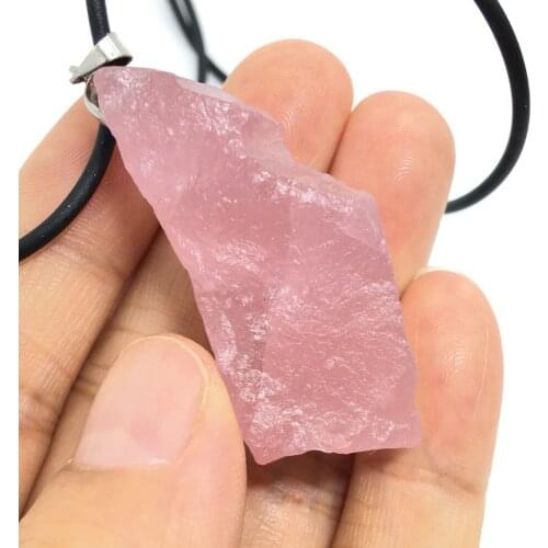 Natural Yellow White Pink crystal Raw stone Mineral Specimens Pendant