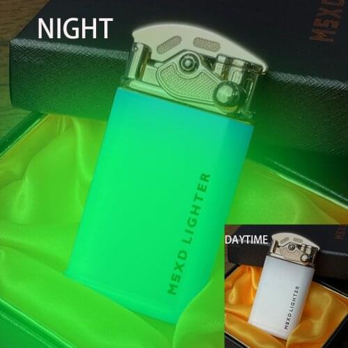 New Rocker Inflatable Windproof Gas Lighter Creative Luminous Turbo Jet Lighter Cigarette Lighter Smoking Accessories Mens Gift