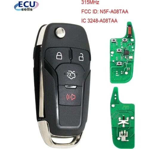 New Smart Remote Flip Key Keyless Entry Fob 4Buttons 315MHz for Ford Fusion 2013-2016 FCC ID: N5F-A08TAA